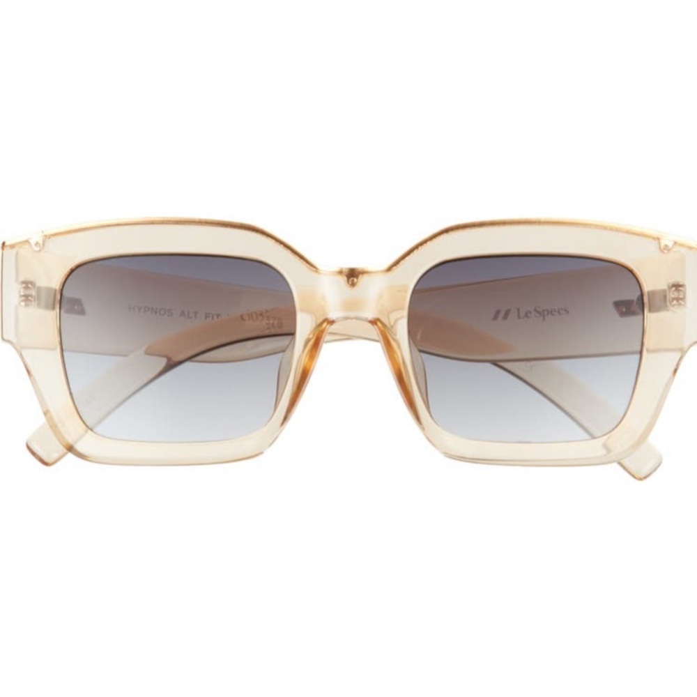 🧡 Le Specs Hypnos Alt Fit 50mm Square Sunglasses Sand / Deep Smoke Grad